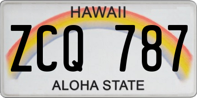 HI license plate ZCQ787