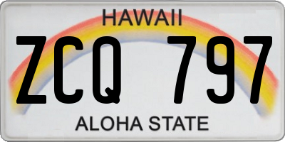 HI license plate ZCQ797