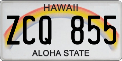 HI license plate ZCQ855