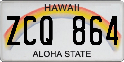 HI license plate ZCQ864