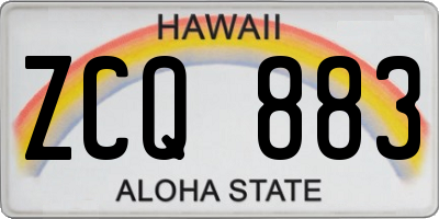 HI license plate ZCQ883