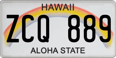 HI license plate ZCQ889
