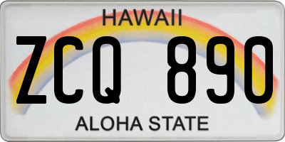 HI license plate ZCQ890