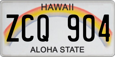 HI license plate ZCQ904
