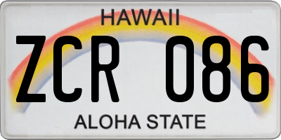 HI license plate ZCR086