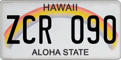 HI license plate ZCR090