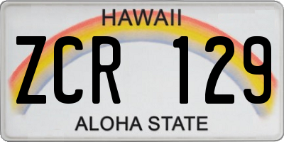 HI license plate ZCR129