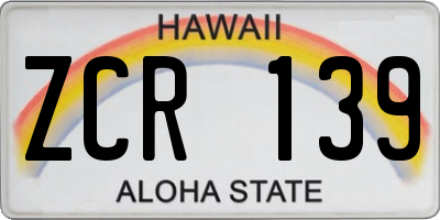 HI license plate ZCR139