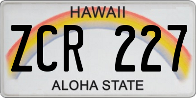HI license plate ZCR227