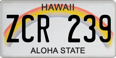 HI license plate ZCR239