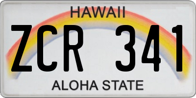 HI license plate ZCR341