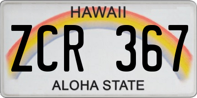 HI license plate ZCR367