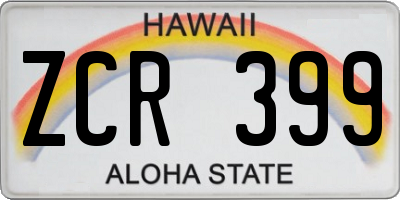 HI license plate ZCR399