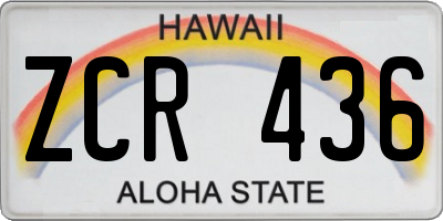 HI license plate ZCR436