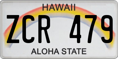 HI license plate ZCR479