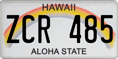 HI license plate ZCR485
