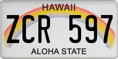 HI license plate ZCR597