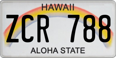 HI license plate ZCR788