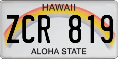 HI license plate ZCR819