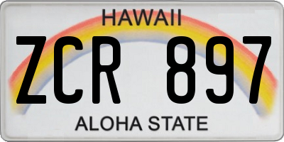 HI license plate ZCR897