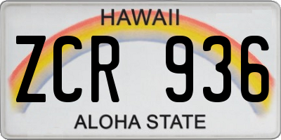 HI license plate ZCR936