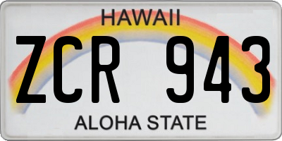 HI license plate ZCR943