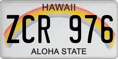 HI license plate ZCR976