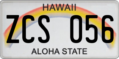 HI license plate ZCS056