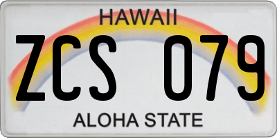 HI license plate ZCS079