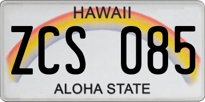 HI license plate ZCS085