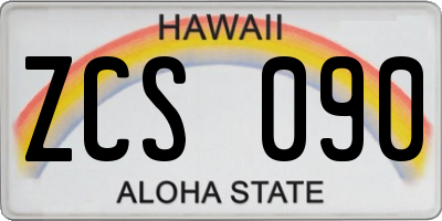 HI license plate ZCS090