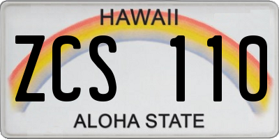 HI license plate ZCS110