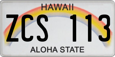 HI license plate ZCS113