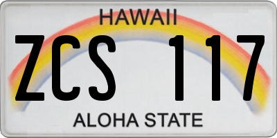 HI license plate ZCS117