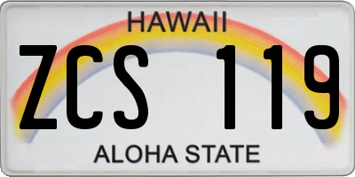 HI license plate ZCS119