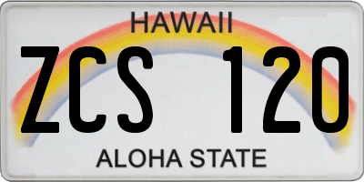 HI license plate ZCS120