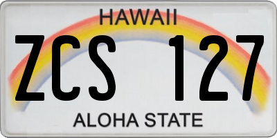 HI license plate ZCS127