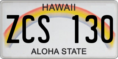 HI license plate ZCS130