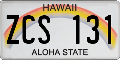 HI license plate ZCS131