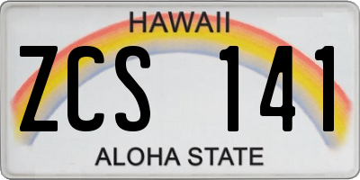 HI license plate ZCS141