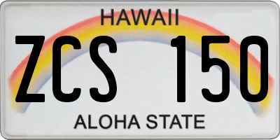 HI license plate ZCS150
