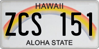 HI license plate ZCS151