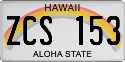 HI license plate ZCS153