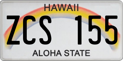 HI license plate ZCS155
