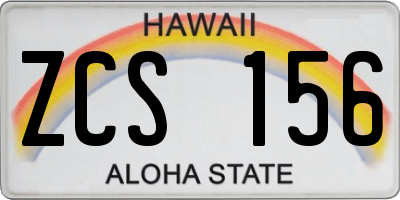 HI license plate ZCS156
