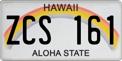 HI license plate ZCS161