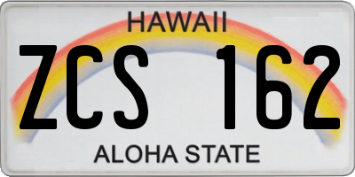 HI license plate ZCS162