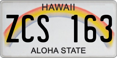 HI license plate ZCS163