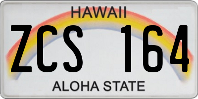 HI license plate ZCS164