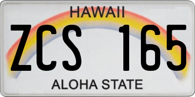 HI license plate ZCS165